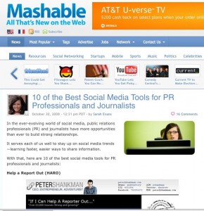 Mashable PR Tools