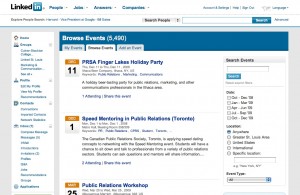Linkedin's new events page